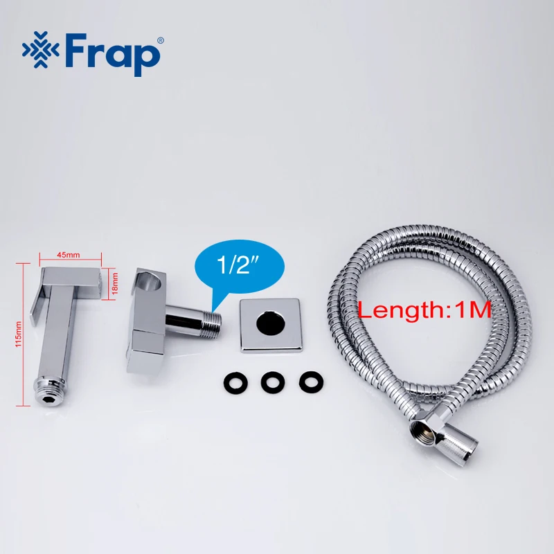 

FRAP Bidet faucets valve bidet function square hand shower head tap crane 90 degree switch solid brass single cold water corner