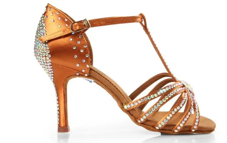 Кроссовки; Стандартные туфли для танцев; женские Брендовые вечерние туфли для бальных танцев; туфли для латинских танцев высокого качества с бриллиантами; цвет коричневый; скидка; BD 217z; Лидер продаж - Цвет: Deep Skin 217