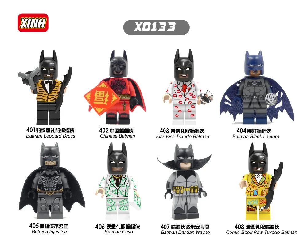 Классическая одежда Beso Traje Vestido de Leopardo Negro Chino linterna Efectivo Damian Wayne Batman Bloques Construccion Para