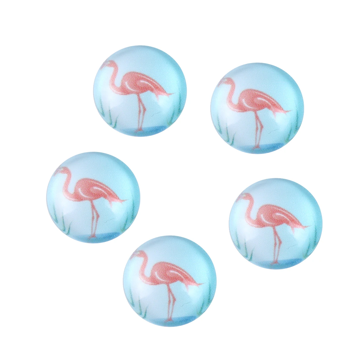 DoreenBeads стеклянное купольное уплотнение круглый кабошон Flatback зеленый лист