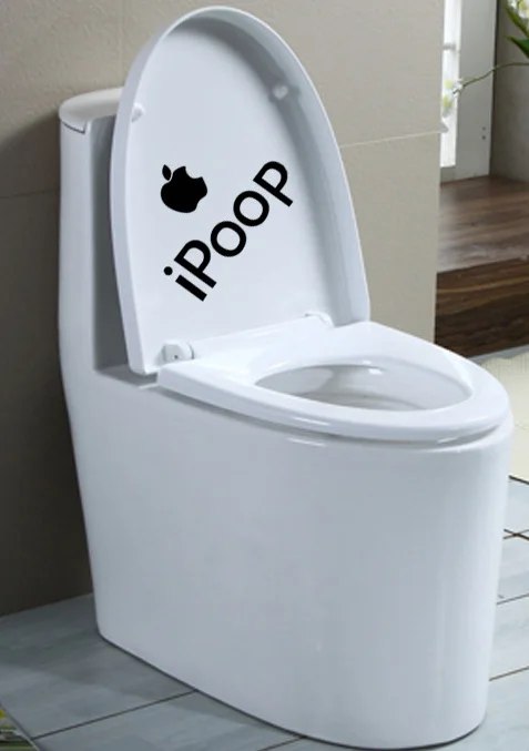 Бесплатная доставка наклейки Ipoop унитаз Декор Diy Съемная Виниловая наклейка для