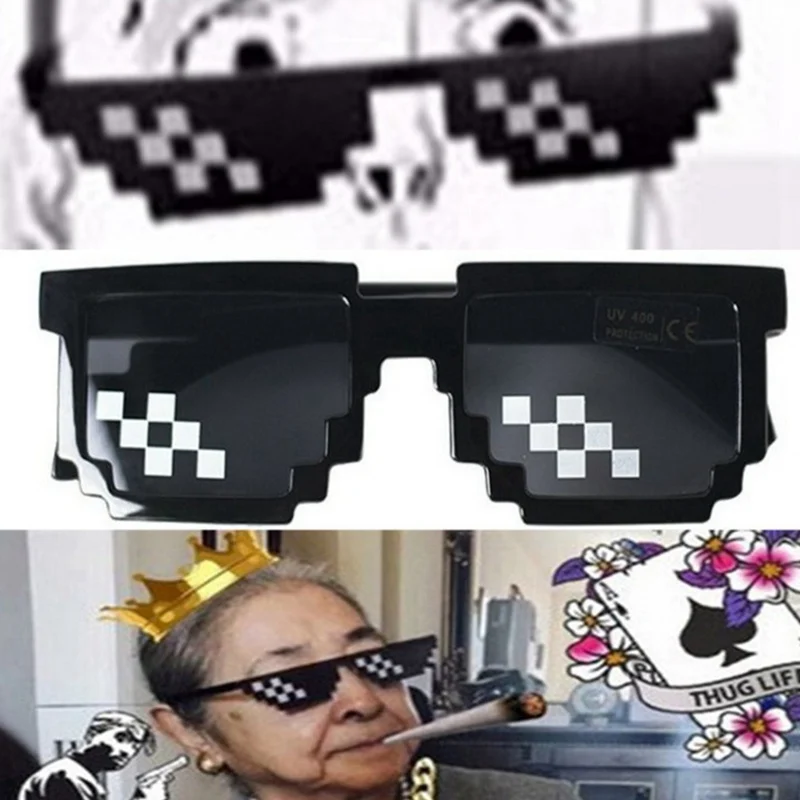 Забавные мозаичные пиксельные солнцезащитные очки для мужчин и женщин мужские