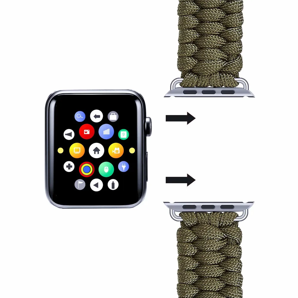 Новое поступление нейлоновый зонтик веревка ремешок для Apple Watch SE Band серии 6 5 4 3 2