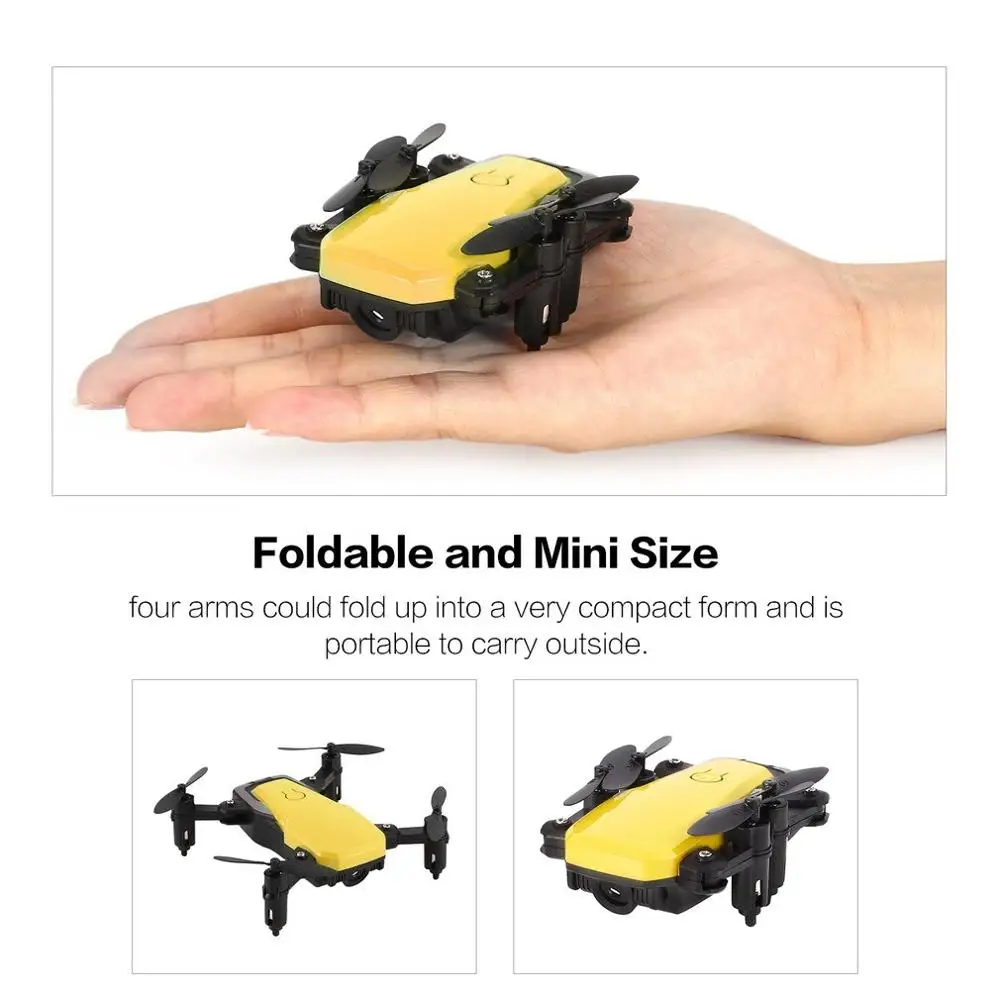yellow 0.3MP RC Квадрокоптер Дрон с камерой мини карманный Радиоуправляемый Дрон FPV селфи в режиме реального времени высота Удержание Безголовый режим 3D флип Wifi - Цвет: yellow