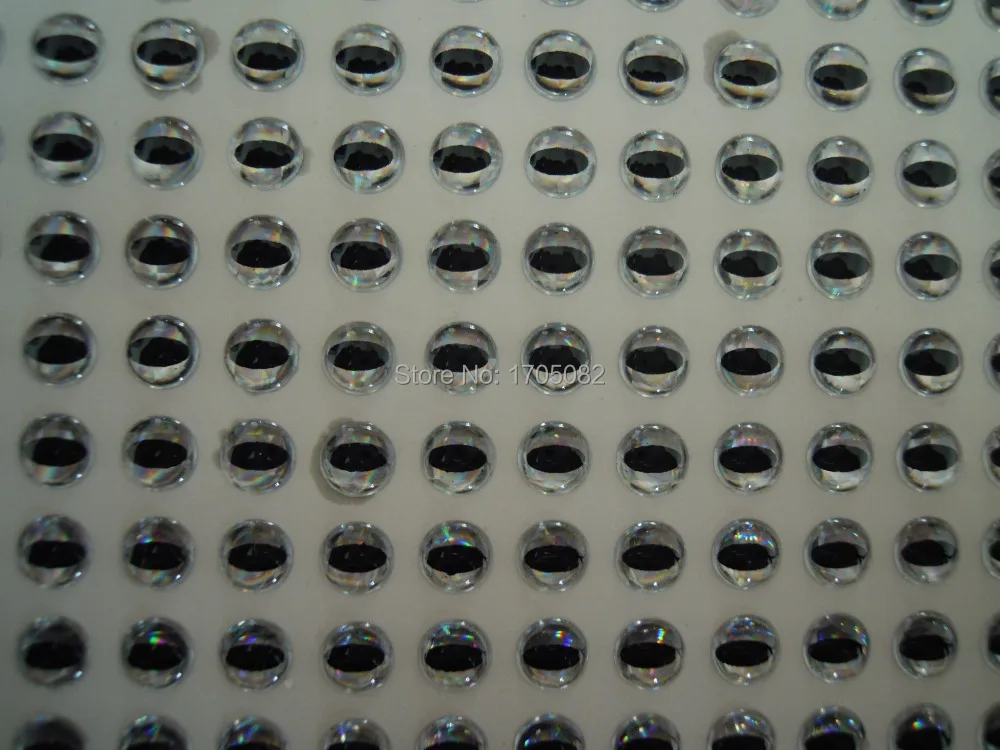

330Pcs 7mm Silver 3D Soft Molded Holographic Snake Pupil Fishing Lure Eyes