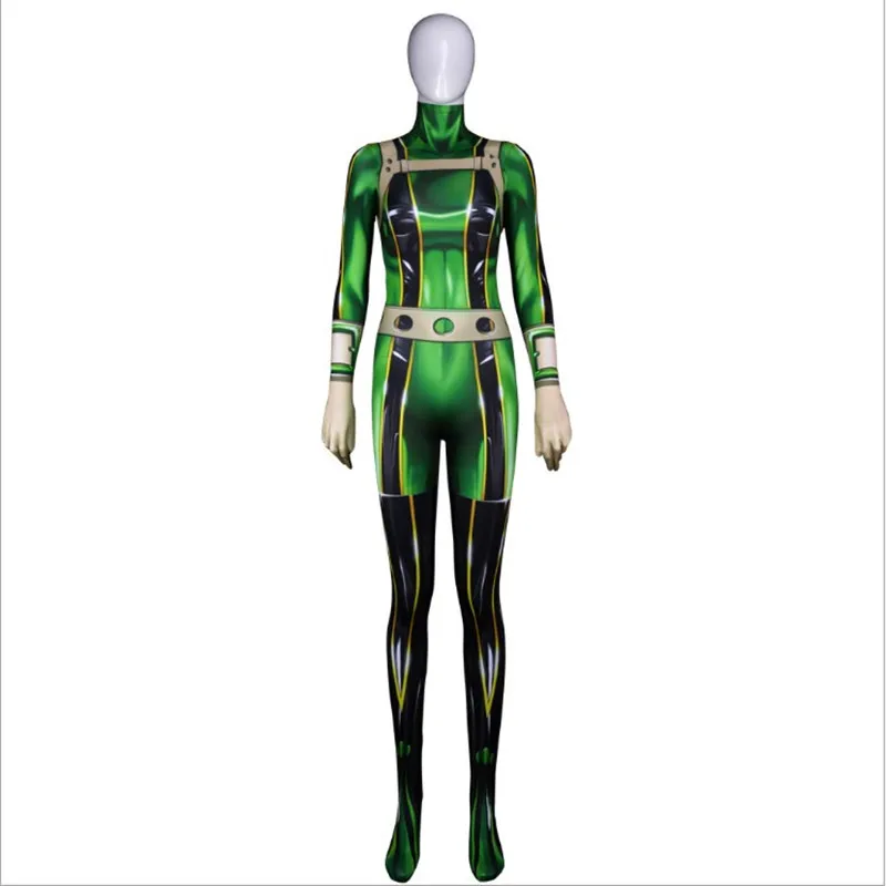 Аниме Мой герой академические круги Boku no Hero academic Asui Tsuyu Zentai женский 3D боди костюм