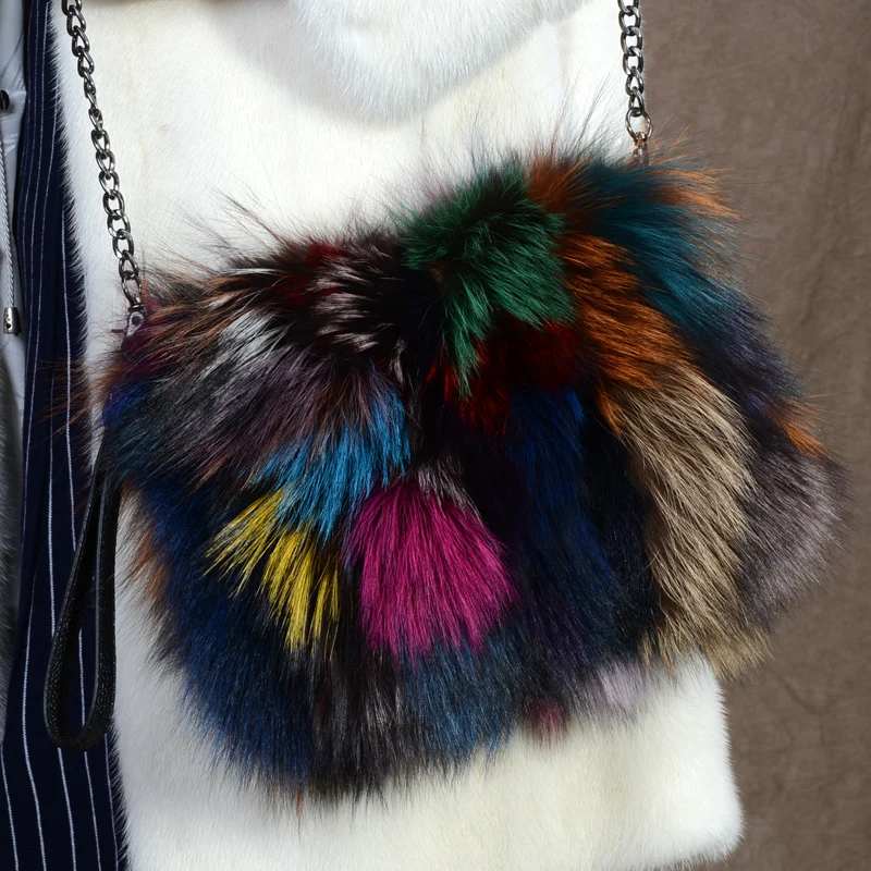 Новая модная меховая сумка из меха лисы известный бренд вечерние женские сумки