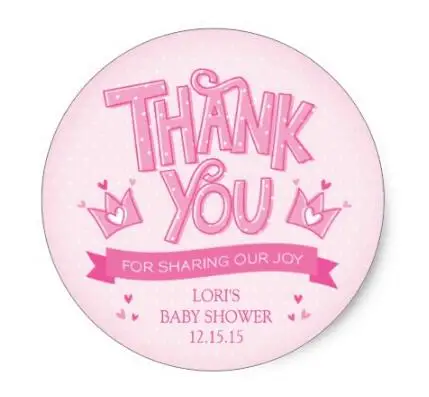 

1.5inch Twincess Twin Girls Baby Shower Thank You Sticker