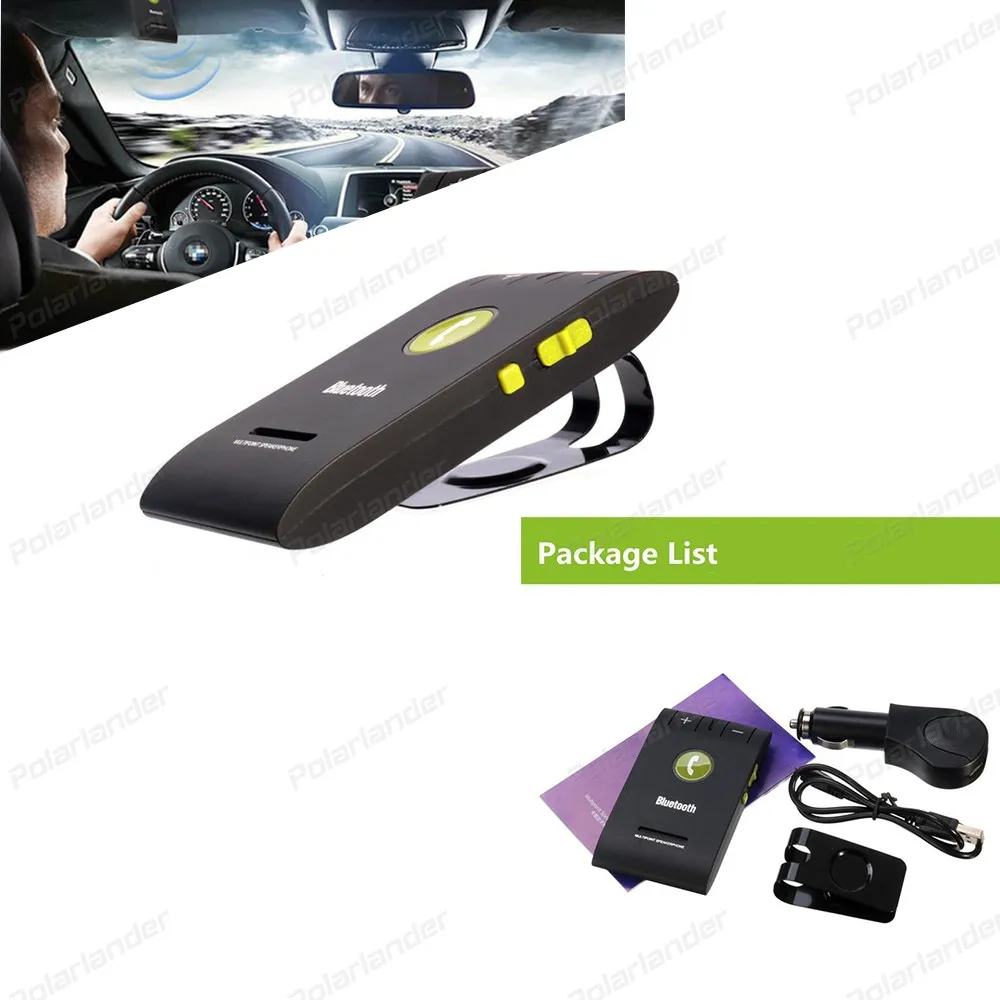 

Slim 4.0.Wireless Bluetooth hands-free car Kit sun visor For Universal Phone with Car Charger MP3 Player Plastic