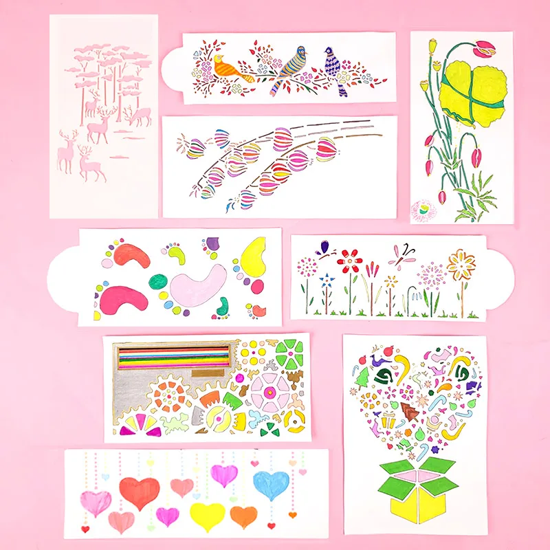 23*12 см трафареты для рукоделия с изображением бабочки птицы цветов разных