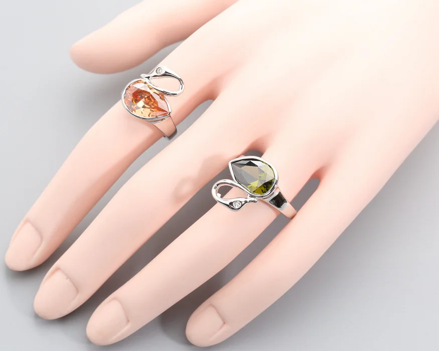 Лебедь оливин Перидот 10*14 мм полудрагоценный камень серебро Крутое для женщин