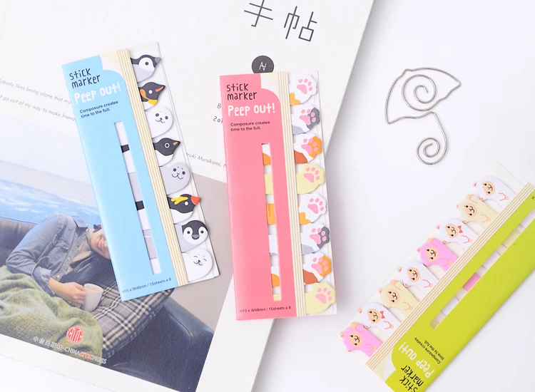 Kawaii Скрапбукинг животные блокнот Наклейки Sticky Notes школьные канцелярские принадлежности блокнот Papeleria Новое поступление