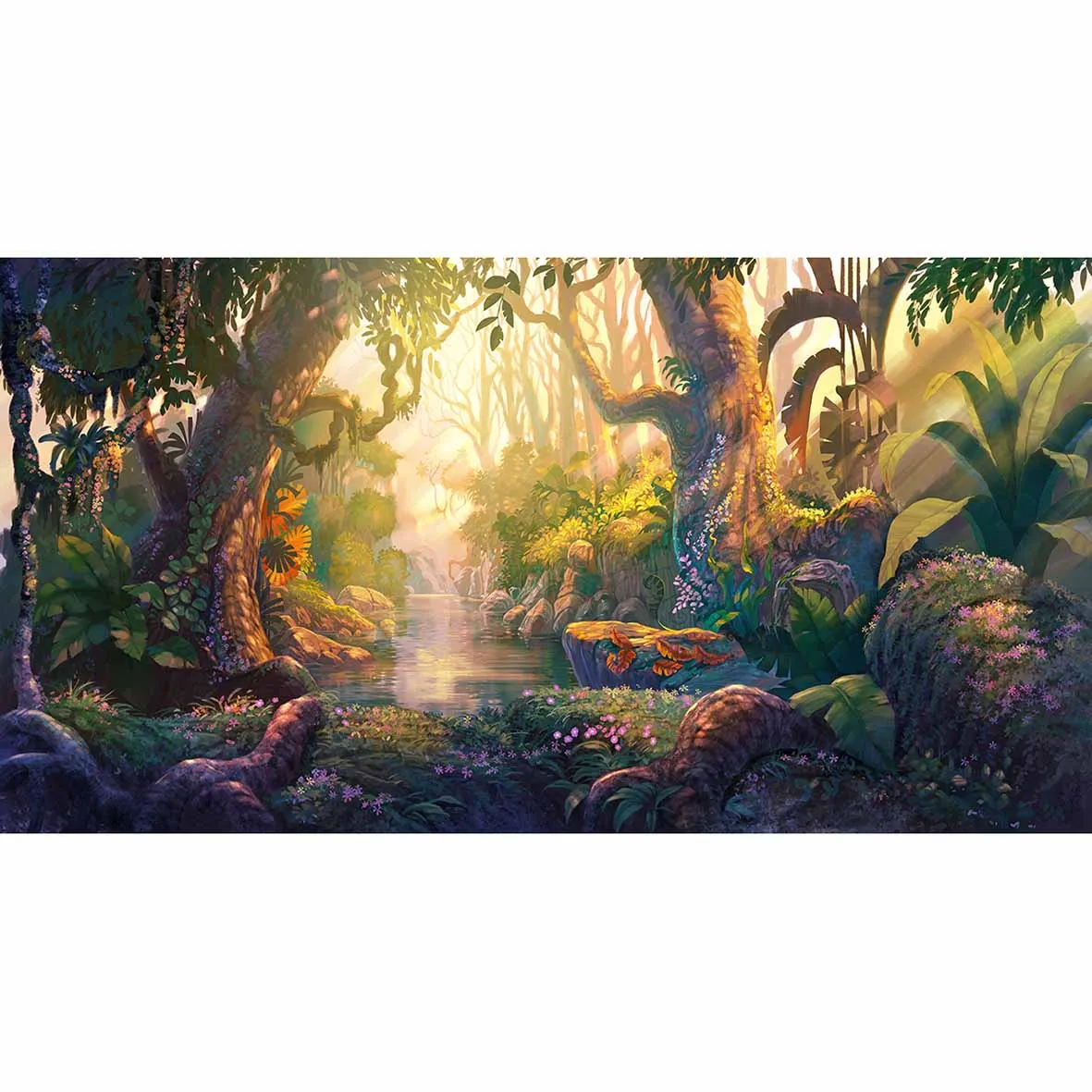 Алленджой Новинки сцены фотофоны Лес чистый зеленый тихий речной фон Фотоколл печатный без стенда на.