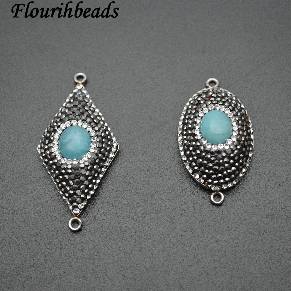 Натуральный Синий Амазонит кабошон овальной формы и ромбовидная форма