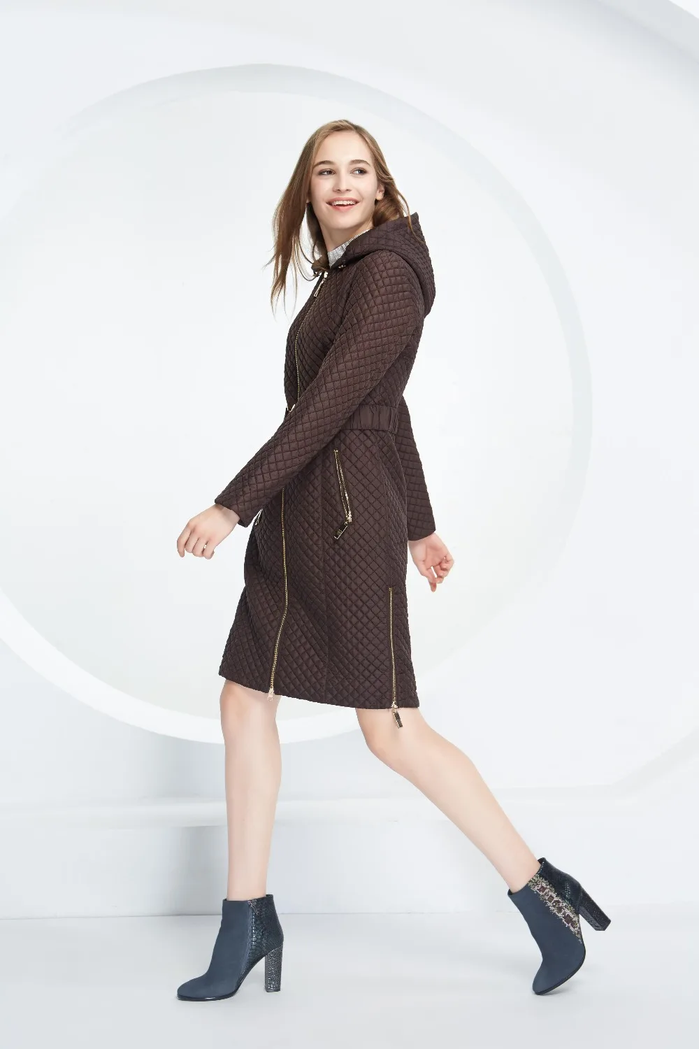 ОСНОВНЫЕ ВЕРСИИ Новых женщин Пальто Весна Осень Тонкий Хлопок Парки С Капюшоном