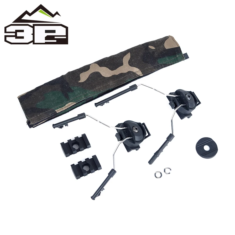 Z046-BK Последняя Тактический Peltor шлем набор адаптеров для Comtac I Comtac II Гарнитура Военная Униформа Охота наушники-аксессуар Z046 - Цвет: Z046-BK