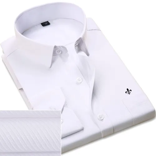 G2213XWHITE DUDALINA, новинка, Классическая мужская рубашка, мужская рубашка, весна-осень, длинный рукав, твил, формальная, деловая, мужская, светская рубашка - Цвет: G2213XWHITE