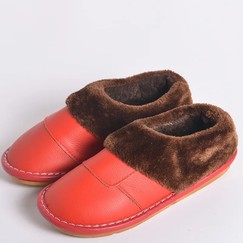 Женские нескользящие Шлепанцы из натуральной кожи Размеры 35 40|Тапочки| |