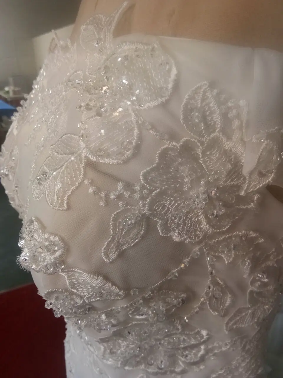 Clearance Sexy short sleeves Boat neck Wedding Gowns with mermaid Lace Bead instock ivory Romantic bride dress | Свадьбы и торжества