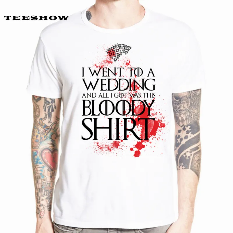 Старк с коротким рукавом Игра престолов Мужская футболка Повседневная мужская