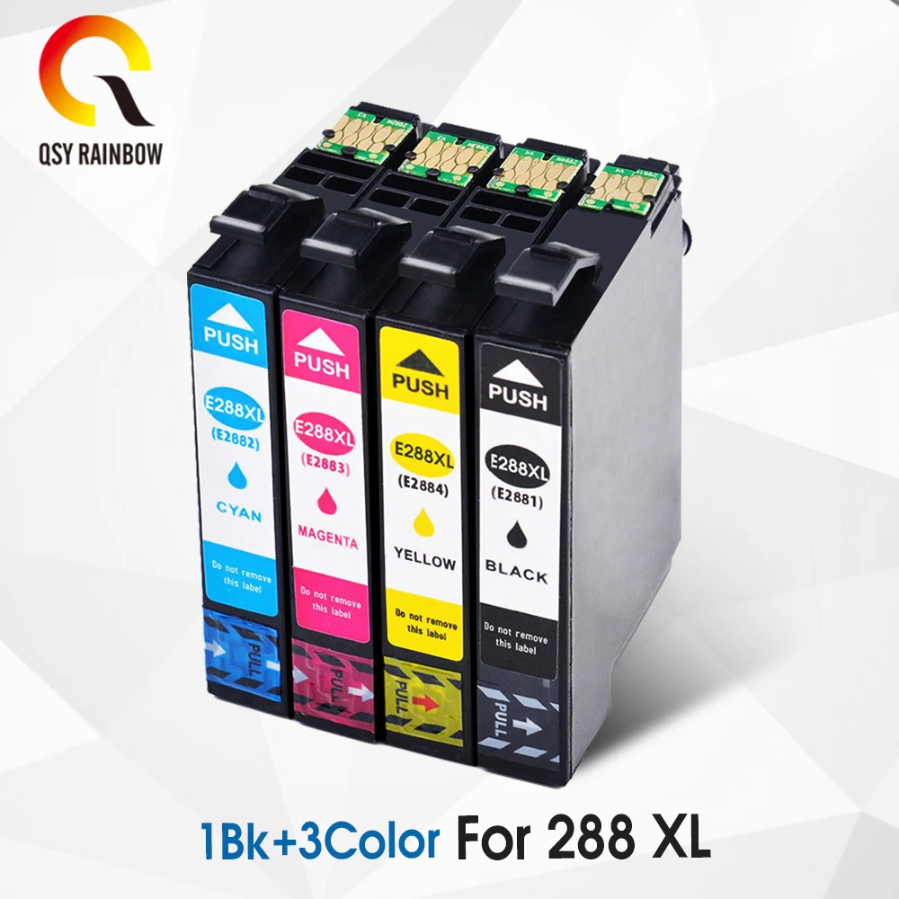 

4 PCS 288XL T288 T2881 - T2884 No Chip Refill Ink Cartridge for Epson XP-434 XP-430 XP-330 XP-340 XP-446 XP-440 Printer