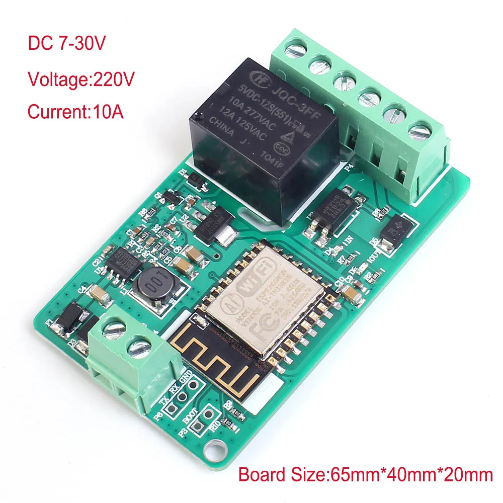7-30V 1-Channel ESP8266 ESP-01 Wi-Fi модуль реле дистанционного Управление переключатель 1 2 4 канала 5V 12V для Умный дом IOT передача с помощью приложения на телефоне Управление; - Цвет: 7-30V 1-Channel