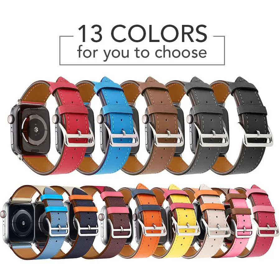 Один тур спортивный ремешок для наручных часов Apple Watch Series 4/3/2/1 Натуральная кожа