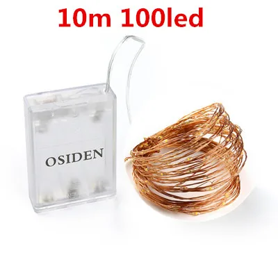 10m 100led OSIDEN батарея для светящейся гирлянды 2 м 20 светодиодный звездный свет шнура Рождество водонепроницаемый медный свет идеально подходит для наружного внутреннего декора - Испускаемый цвет: 10m 100led