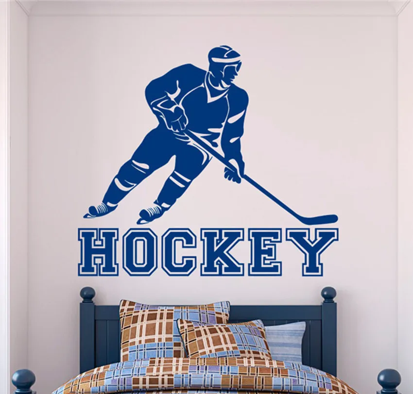 

Field Hockey Sports Hockey Player Teens Boys Wall Art Decal For Home Decoration DIY Wall Mural Removable Room Wall Stickers D-60