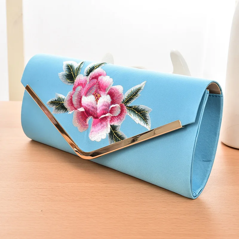 Женский винтажный Повседневный вечерний клатч с цветочной вышивкой застежкой