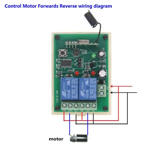 DC 12V 24V Мотор пульт дистанционного управления переключатель двигателя вперед обратный вверх вниз, приемник передатчик; 315/433Mhz
