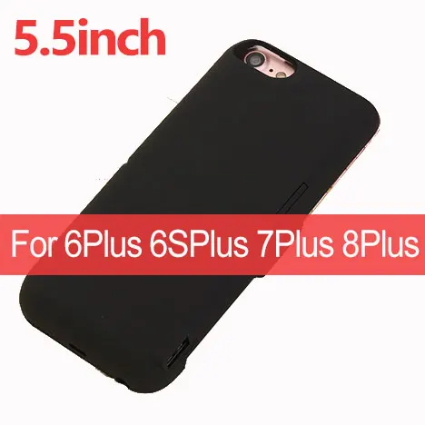 5.5inch Black 10000 мАч портативный внешний аккумулятор для iPhone 6 6s 7 8 чехол для телефона для iPhone 6 Plus 6s Plus 7 Plus 8 Plus чехол для зарядки - Цвет: 5.5inch Black