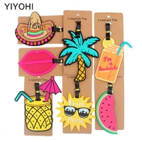 travel accessories creative fruit juice luggage tag silica gel suitcase id addres holder baggage boarding tags portable label