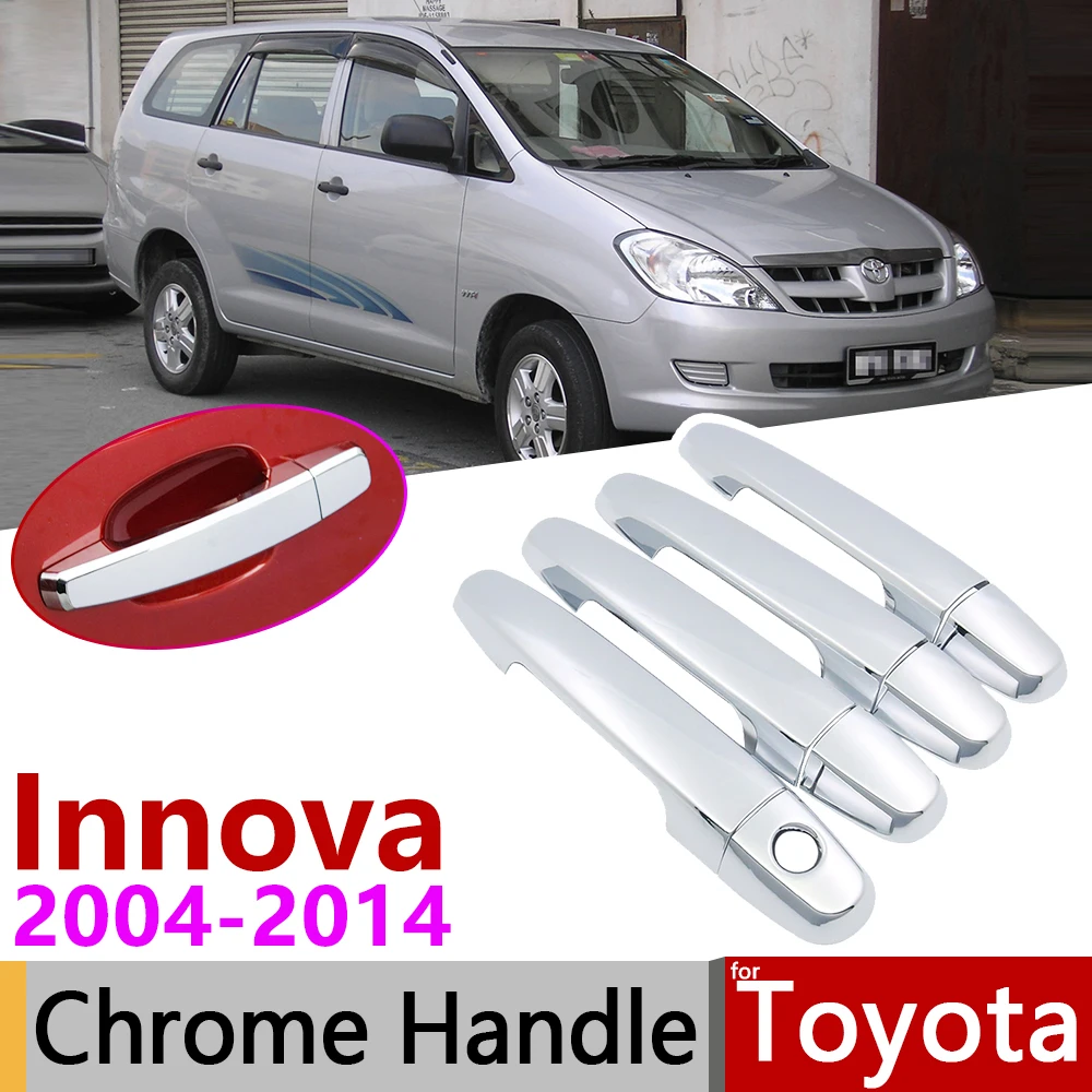 Для toyota innova AN40 2004 ~ 2014 хромированные дверные ручки крышки наклейки на автомобиль