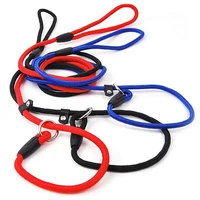 durable dog leash adjustable training lead pet strap nylon rope traction slip lead strap adjustable harness collar solid