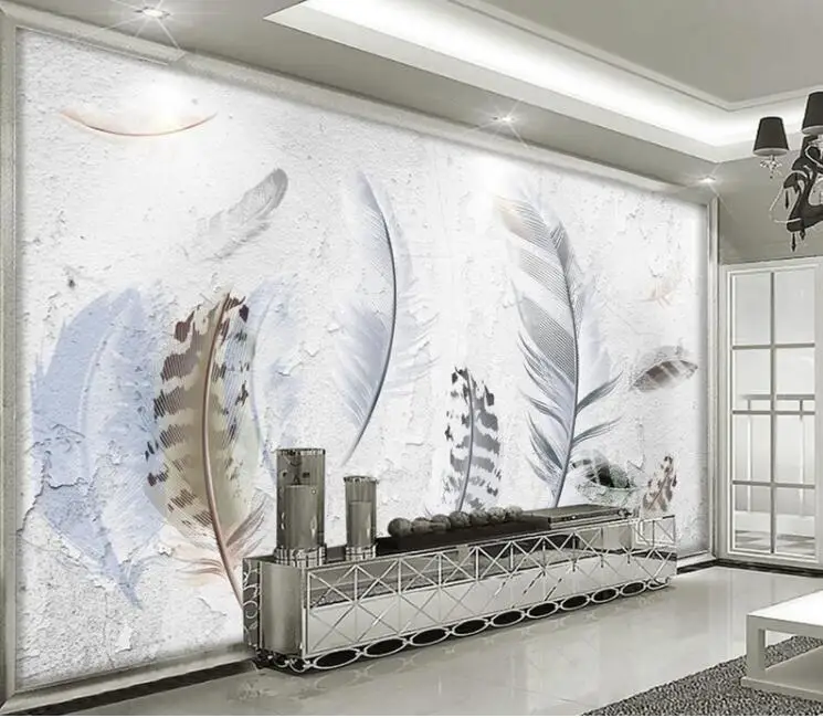 

3D фотообои 5D 8D, абстрактные обои с перьями, пейзаж, 3D фотообои для гостиной, спальни, на заказ