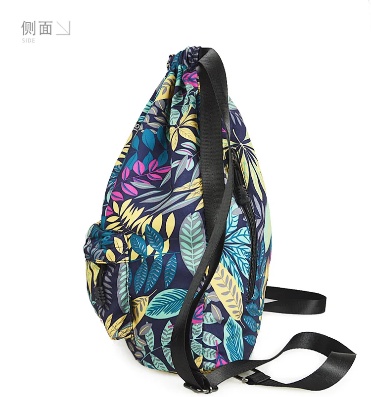 ZYJ Female Waterproof Floral Drawstring Backpacks Sport Fitness Casual Belt Flower Shoulder Travel School Backpack Bag Daypack | Багаж и