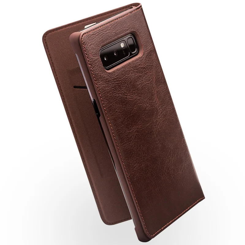 QIALINO, Модный чехол из натуральной кожи для samsung Galaxy Note 8, роскошный Ультратонкий чехол со слотом для карт, для samsung note 8, 6,3 дюймов