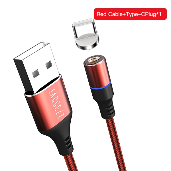 For Type-c Red ACCEZZ Магнитный USB кабель Micro usb type C 3A Быстрая зарядка для iPhone XS X XR 7 MAX samsung S8 Магнитный зарядный кабель для передачи данных Шнур - Цвет: For Type-c Red