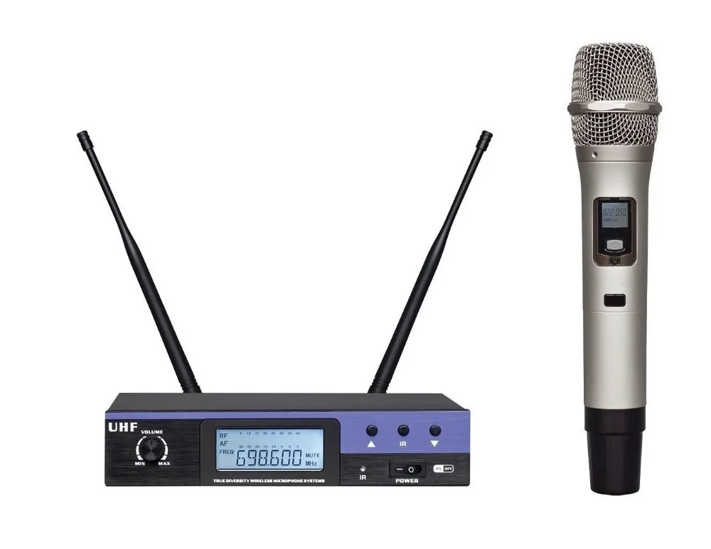 Профессиональный УВЧ-развлекатель с одним беспроводным микрофоном микрофонная