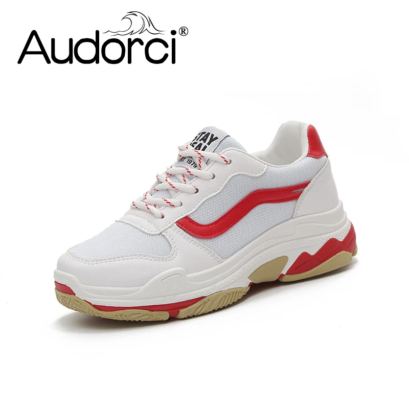 Audorci/2018 г. весенние модные женские кроссовки дышащие прогулочные Женские