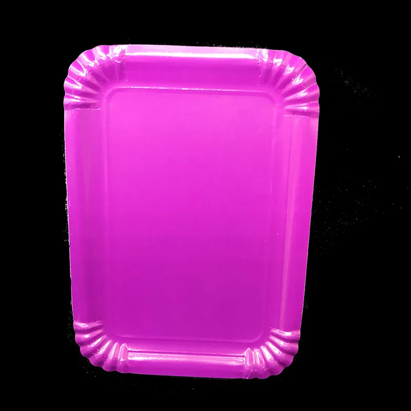 purple 10 шт./партия Желтая прямоугольная бумага пластины сплошной цвет одноразовые тарелки желтый цвет вечерние украшения чистый цвет бумажные тарелки - Цвет: purple