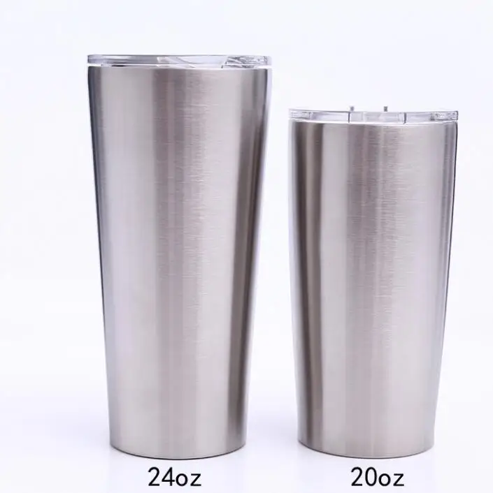Quevi25pcs 24 oz 20 oz 16 oz вакуумная круглая кружка для кофе из нержавеющей стали с двойными стенками вакуумные изолированные пивные чашки Посуда для напитков вакуумные кружки