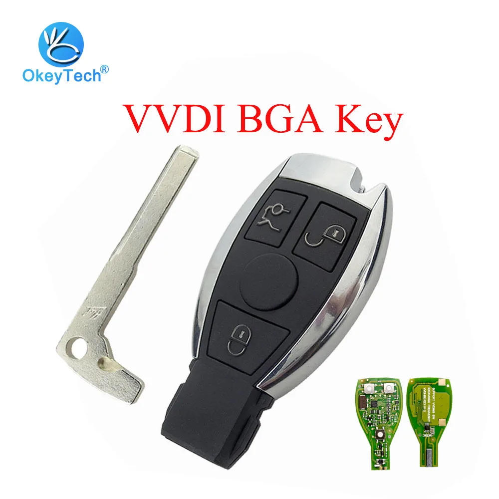 

OkeyTech VVDI BE Smart Key Pro улучшенная версия для Mercedes Benz MB BGA 3 Кнопка со вставкой необработанное Лезвие Регулируемая частота