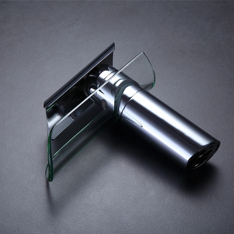 Стеклянный смеситель для ванной комнаты круглый водопад.