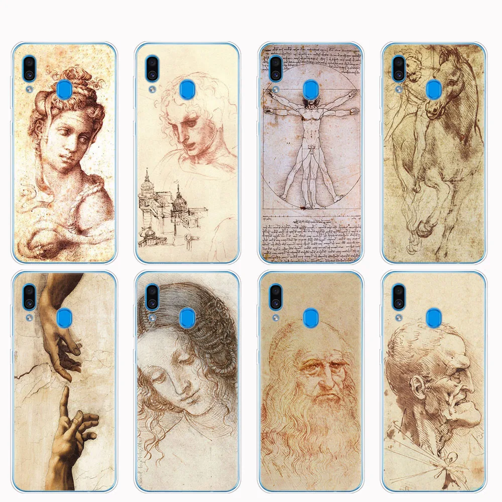 Чехол для Samsung A50 чехол Galaxy A60 A10 A30 A40 A70 A 50 2019 A9 A7 2018 Италия leonardo da vinci art|Бамперы| |