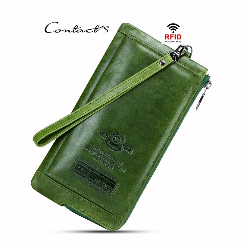 Кожаный бумажник Женские кошельки первый слой воловья кожа RFID Анти магнитный