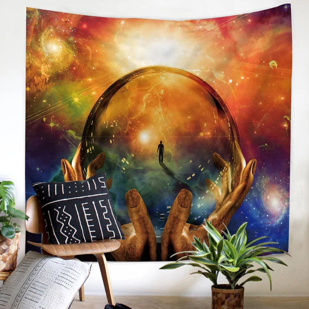 Гобелен с рисунком лося и звезд качественный гобелен животными хроматическим