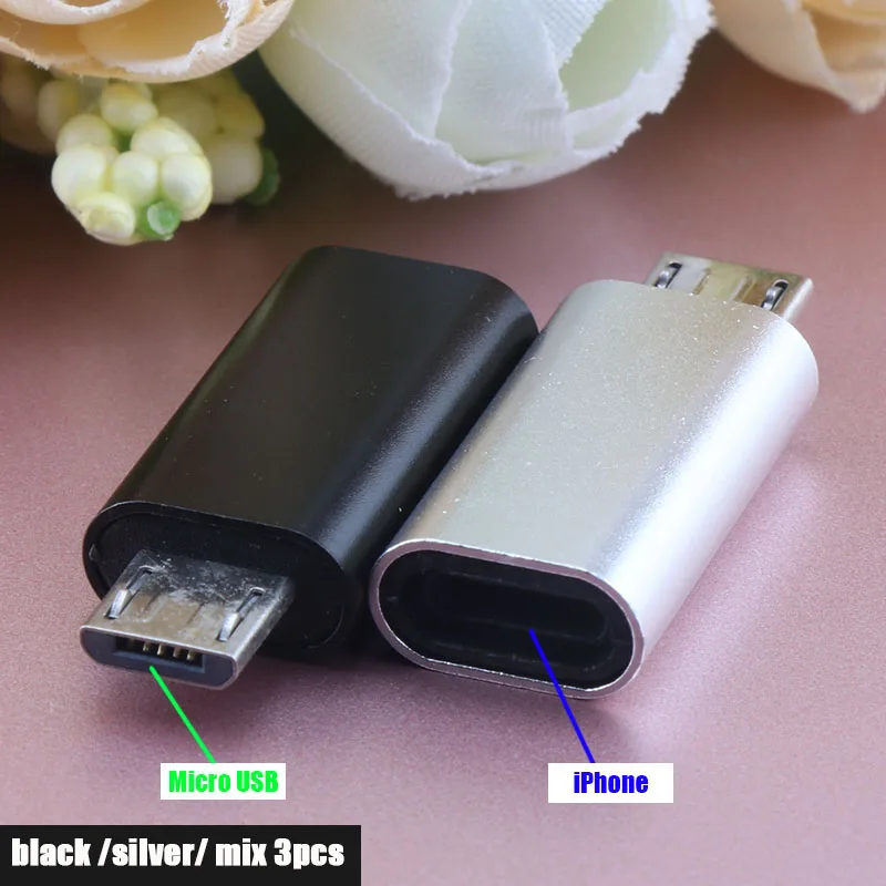 3 шт. для iPhone type-C USB 3,0 адаптер для Micro USB для iPhone Android кабель для передачи данных конвертер type-C на 8 pin адаптер для зарядки - Цвет: Красный
