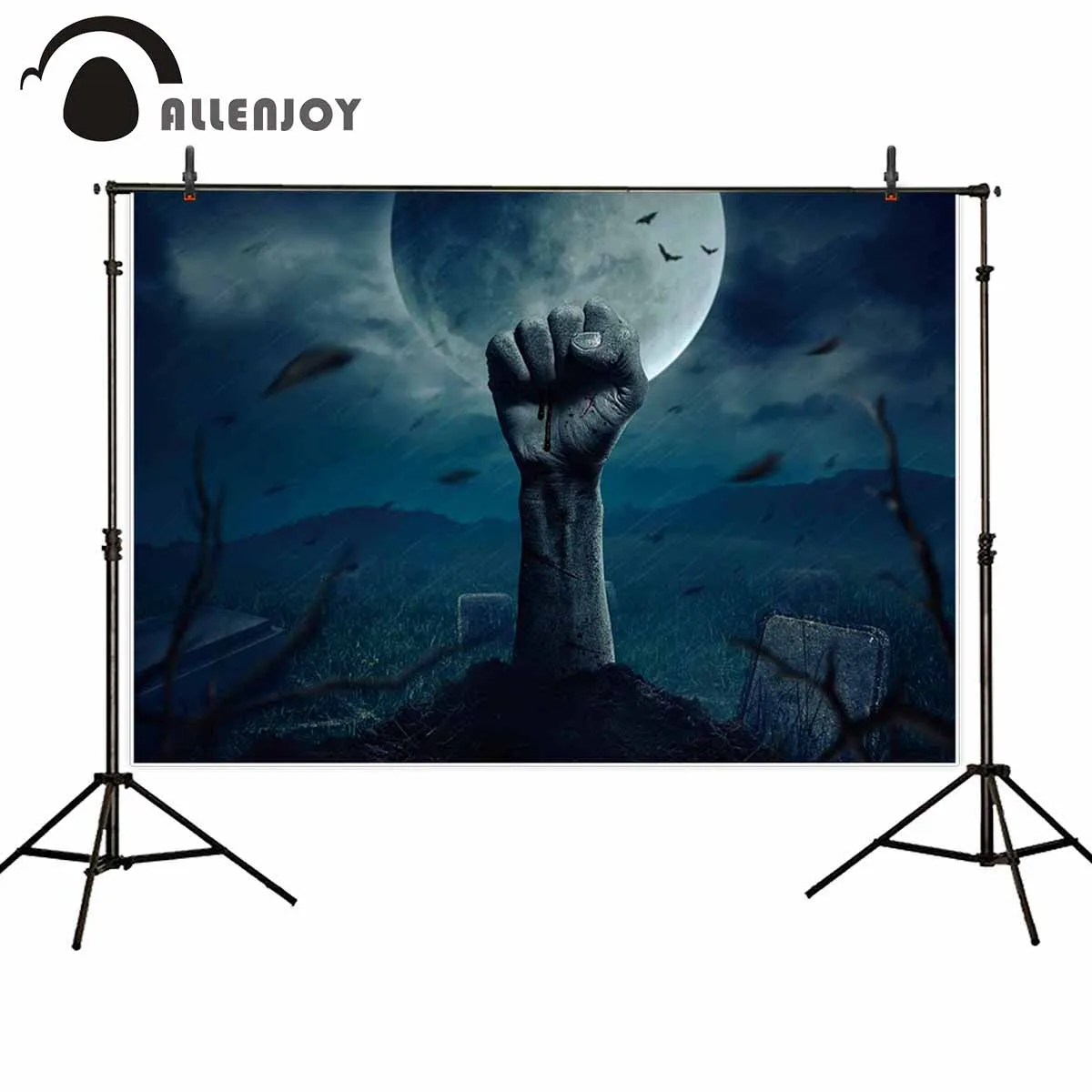 Allenjoy фоны для фотостудии зомби ручная Увядшая дерево надгробие полнолуние фон
